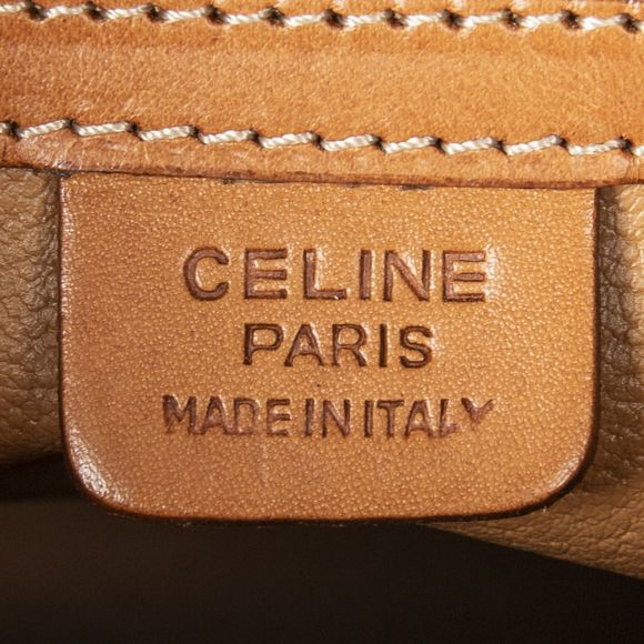 Celine Front Pocket Braided Tote Brown Macadam PVC Canvas A - Picture 10 of 10